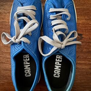 Camper Vibrant Blue Sneakers with Light Gray Laces
